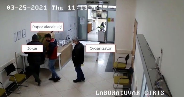 Jokerli sahte rapor çetesinin güvenlik kamerası görüntüleri ortaya çıktı