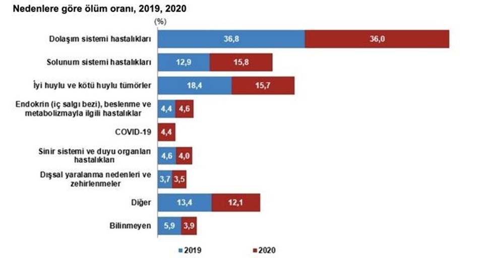 TÜİK 2020 ve 2021 yılı ölüm istatistiklerini açıkladı