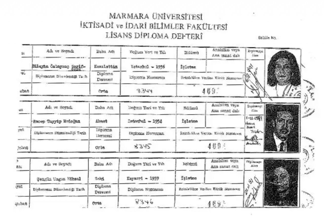 İşte Cumhurbaşkanı Erdoğan'ın mezuniyet belgeleri!