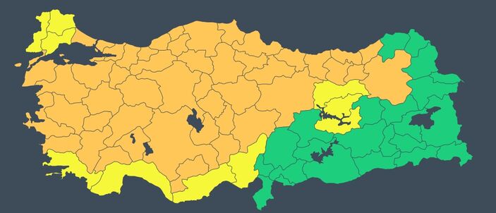 Meteoroloji 58 ile uyarı verdi