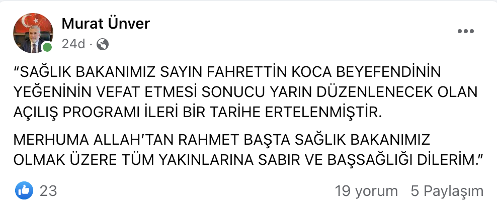 Sağlık Bakanı Fahrettin Koca’nın yakını kazada hayatını kaybetti