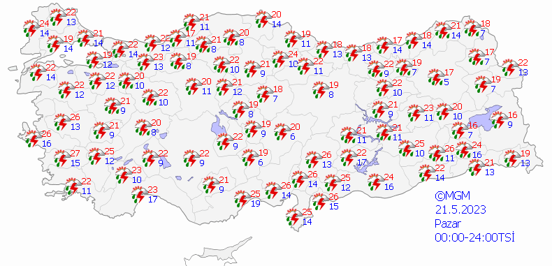 Meteoroloji'den kuvvetli gök gürültülü sağanak yağış uyarısı - Haritalı