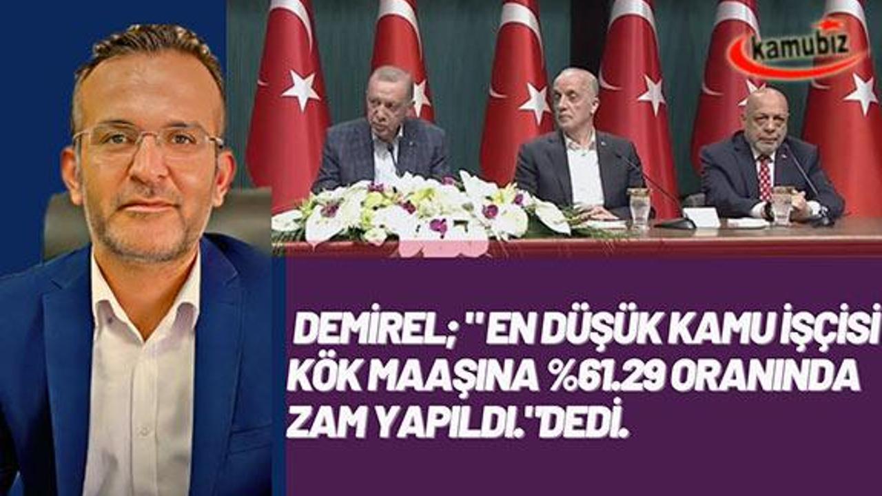 En düşük kamu işçisi kök maaşına %61.29 oranında zam yapıldı