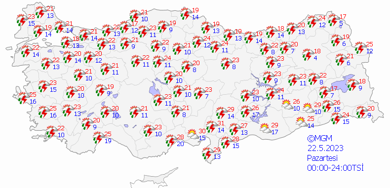 Meteoroloji'den kuvvetli gök gürültülü sağanak yağış uyarısı - Haritalı