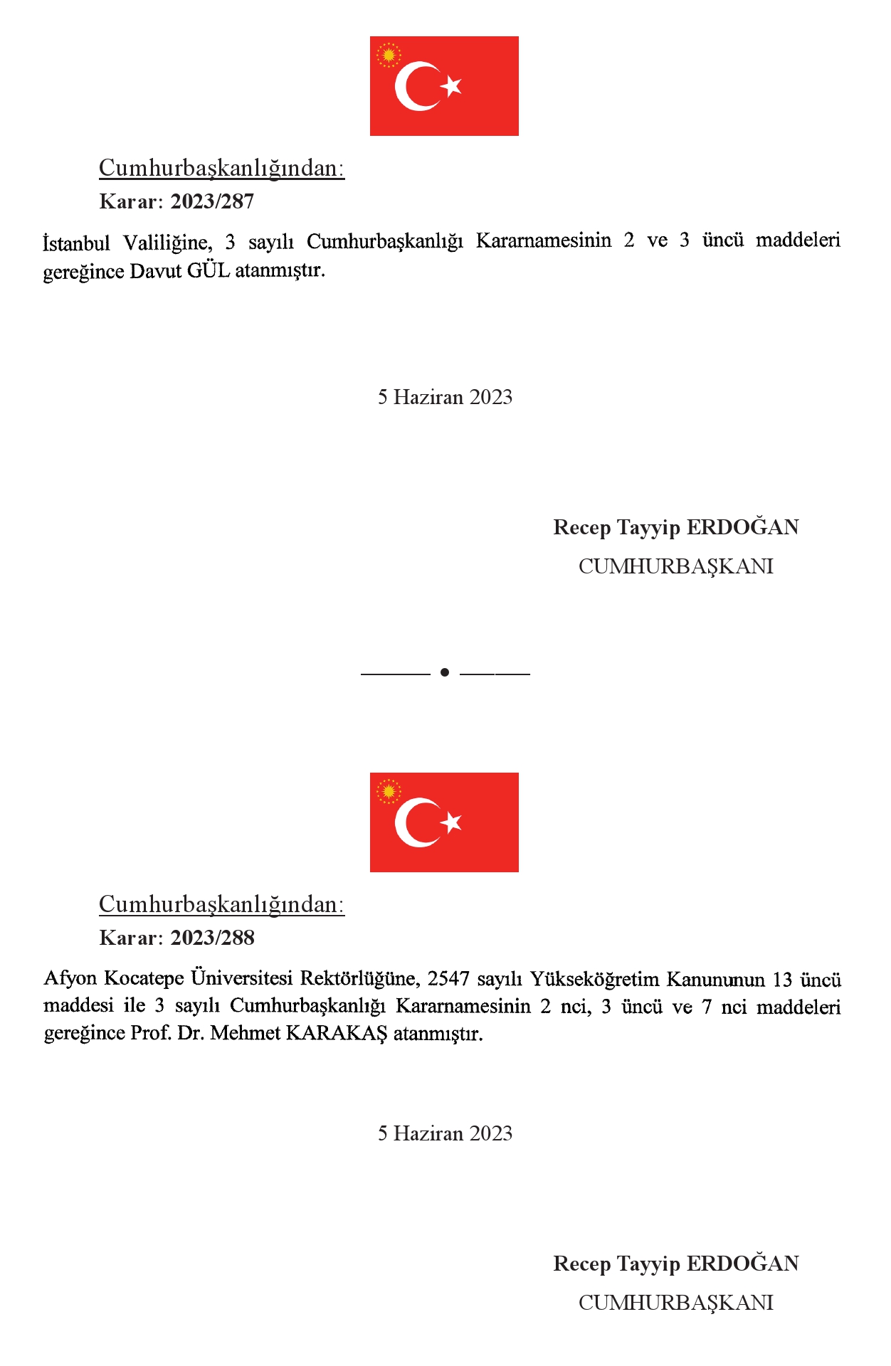 Cumhurbaşkanı Erdoğan imzaladı: 13 üniversiteye rektör atandı