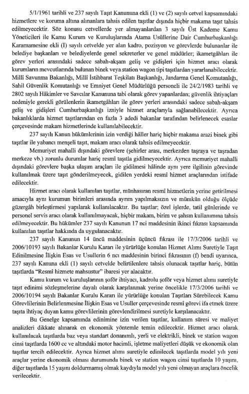 Tasarruf Tedbirleri ile İlgili Cumhurbaşkanlığı Genelgesi Yayımlandı