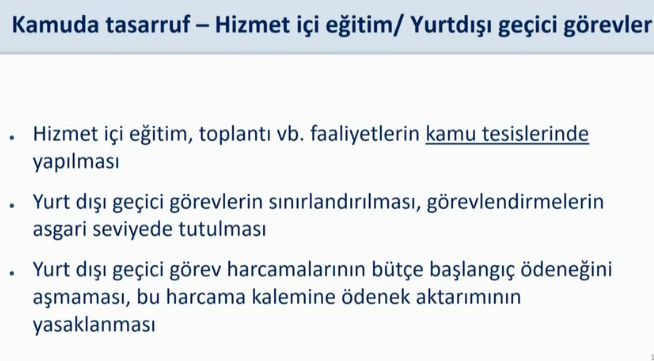 Kamuda tasarruf paketi açıklandı... Tüm kurumlar için tasarruf zorunlu