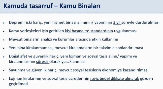 Kamuda tasarruf paketi açıklandı... Tüm kurumlar için tasarruf zorunlu