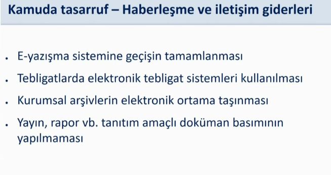 Kamuda tasarruf paketi açıklandı... Tüm kurumlar için tasarruf zorunlu