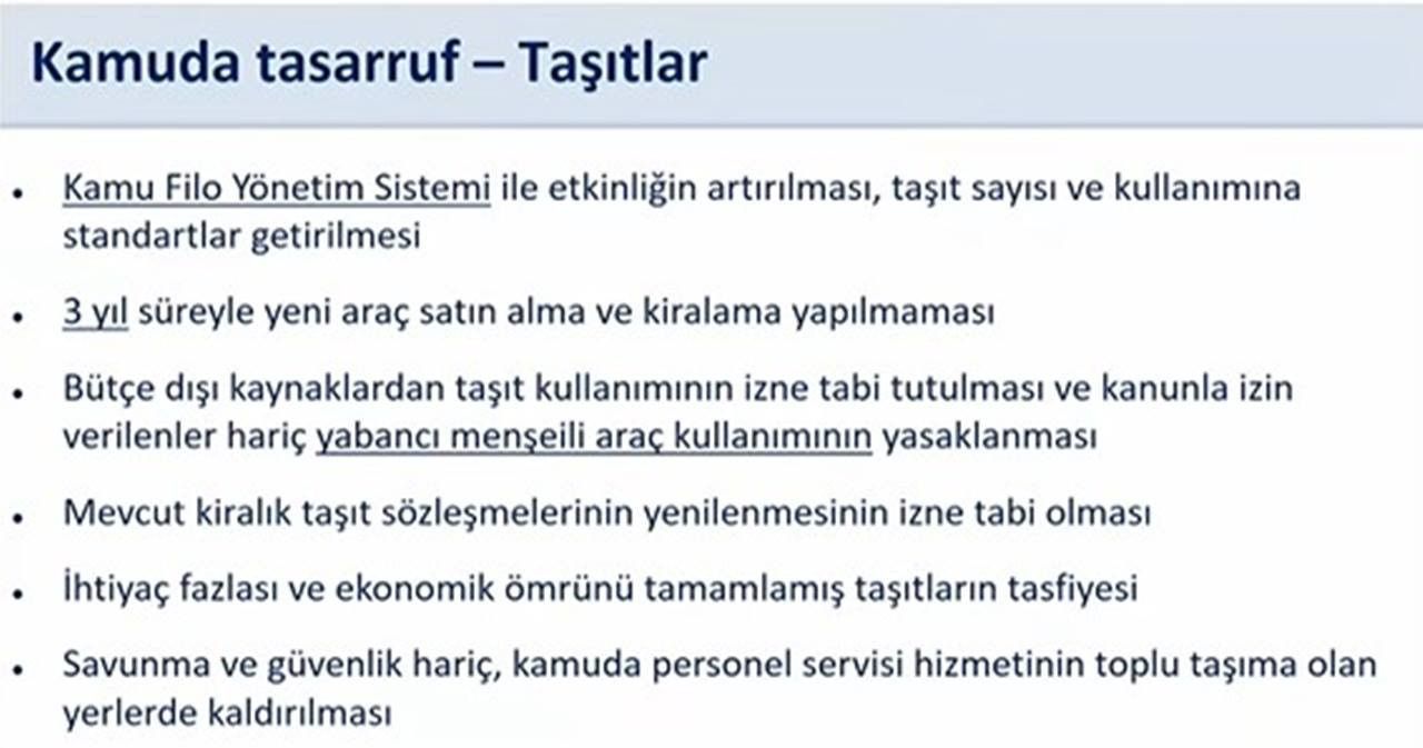 Kamuda tasarruf paketi açıklandı... Tüm kurumlar için tasarruf zorunlu