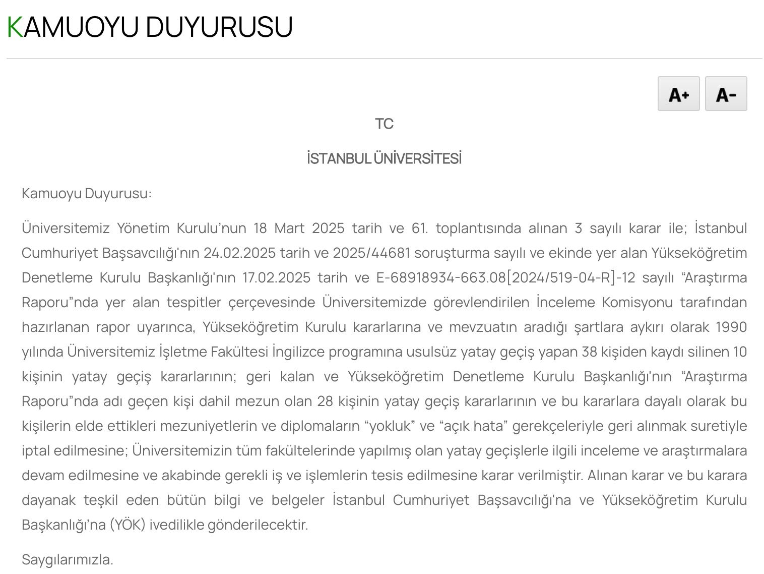 Ekrem İmamoğlu'nun diploması iptal edildi