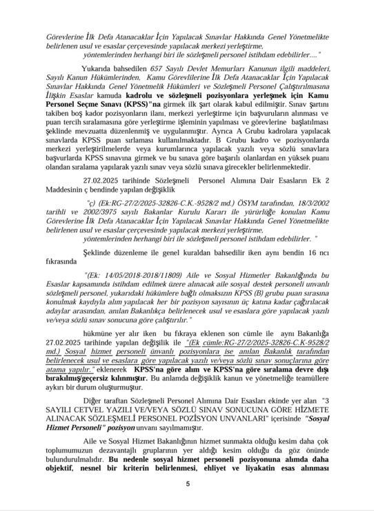 Aile Bakanlığı'ndaki KPSS'siz personel alımına dava açıldı