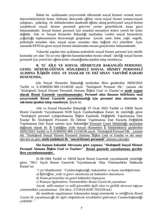 Aile Bakanlığı'ndaki KPSS'siz personel alımına dava açıldı