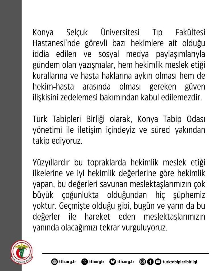 TTB'den 'doktor mesajları' skandalına ilişkin açıklama: 'Süreci yakından takip ediyoruz'