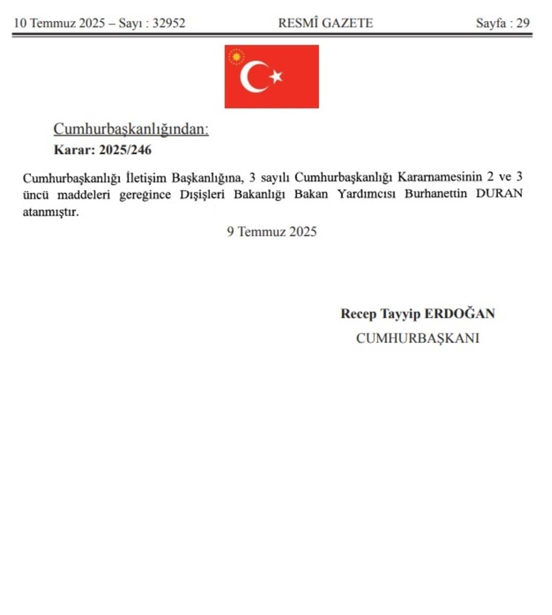 İletişim Başkanlığı nda değişim! Fahrettin Altun yerine Burhanettin Duran atandı: İşte Altun un yeni görevi 1