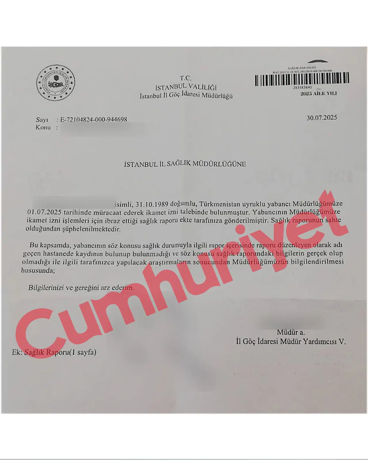 E-imzadan sonra şimdi de yeni skandal: Beylikdüzü Devlet Hastanesi'nde doktor adına sahte rapor hazırlanmış!