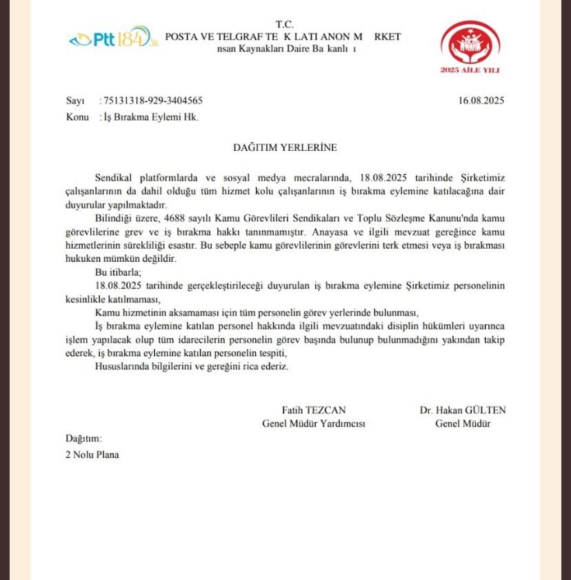 İki Kurum İş Bırakma Eylemine Katılacak Memurlara İşlem Yapacak